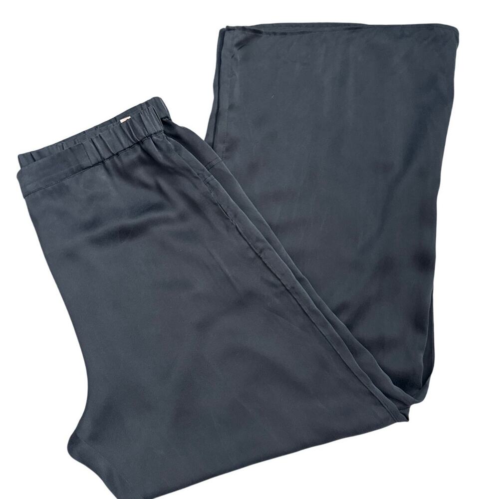 Lunya Split Leg High Rise Washable Silk Pants Immersed Black Size Large - Picture 12 of 12
